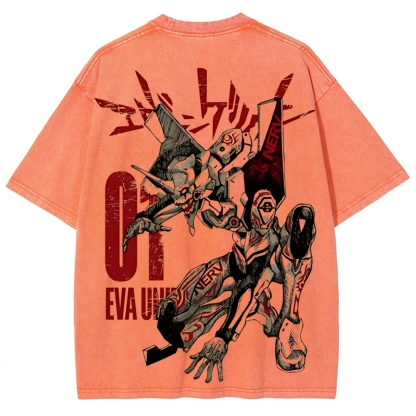 Eva Unit-01  Vintage Unisex Washed T-Shirt | Neon Genesis Evangelion