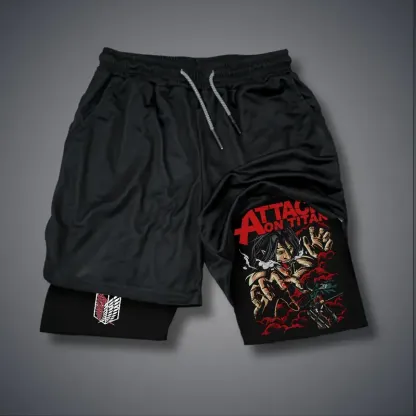 Attack on Titan Print Men's Fitness Shorts