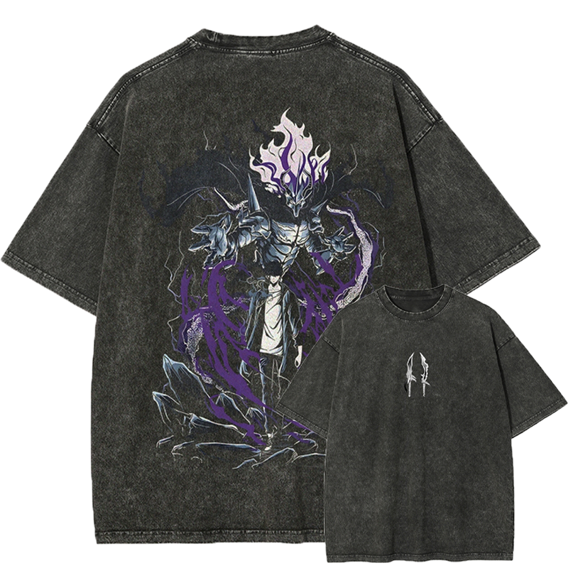 Solo Leveling Sung Jin Woo Printed Unisex Washed T-Shirt