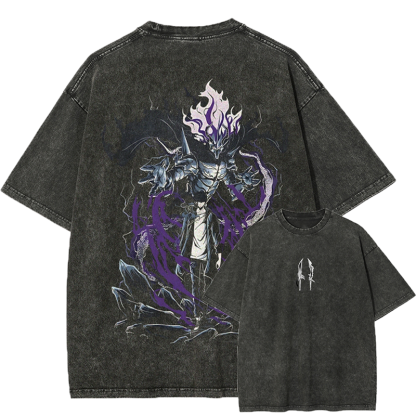 Solo Leveling Sung Jin Woo Printed Unisex Washed T-Shirt