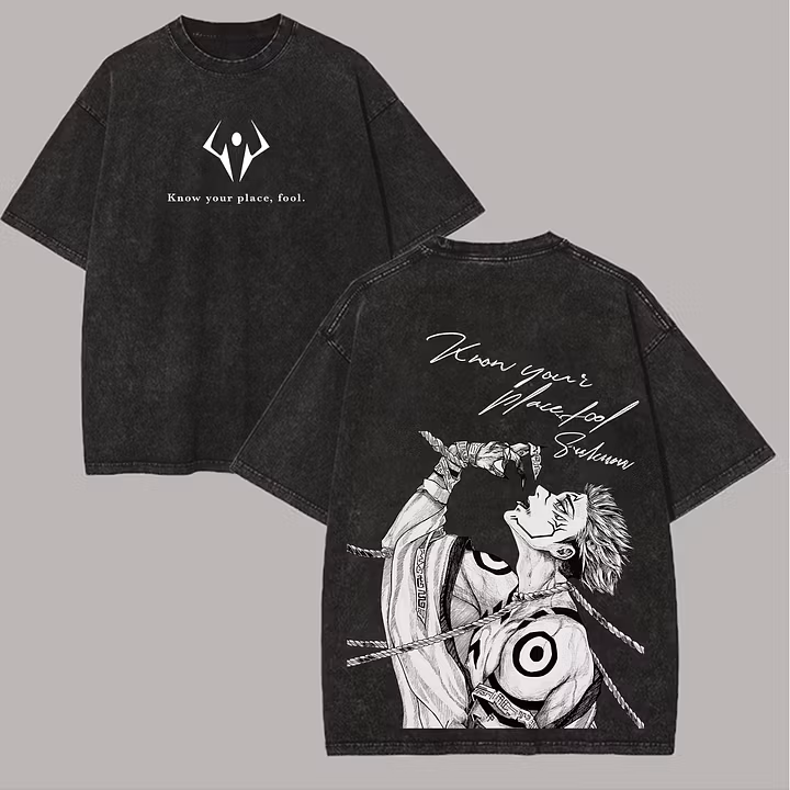 Sukuna  Sukuna Jujutsu Kaisen Vintage Unisex Washed T-Shirt