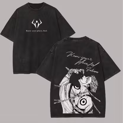 Sukuna  Sukuna Jujutsu Kaisen Vintage Unisex Washed T-Shirt
