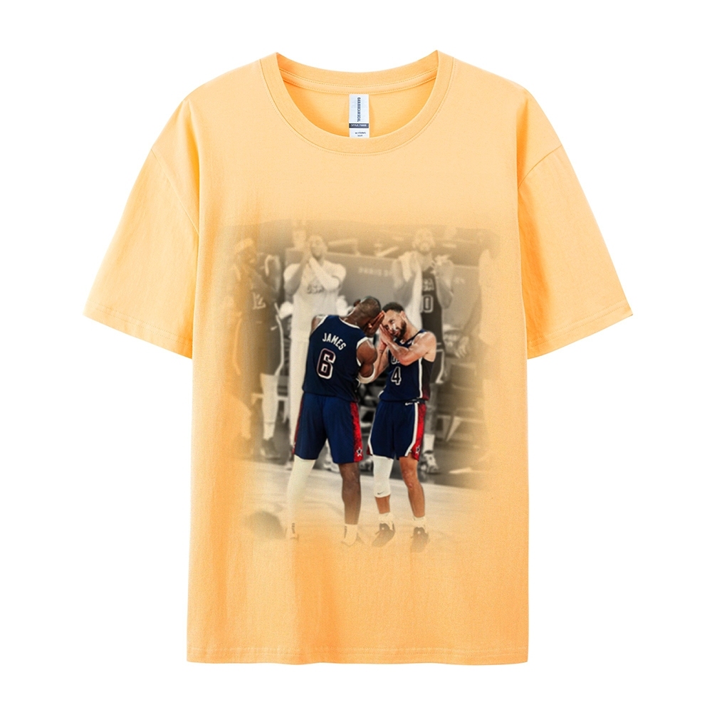 Unisex-Adult Ultra Cotton Washed T-Shirt Graphic USA BASKETBALL 2024 USA TEE