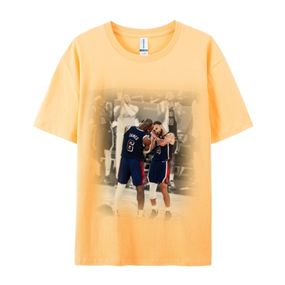 Unisex-Adult Ultra Cotton Washed T-Shirt Graphic USA BASKETBALL 2024 USA TEE