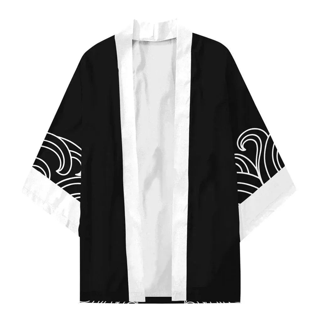 Black Whitebeard Pirates One Piece Kimonos 