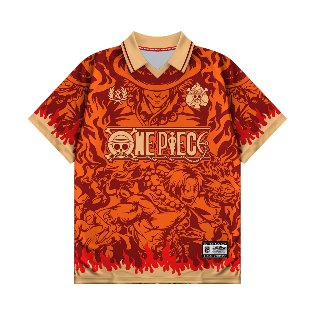 One Piece Anime Vintage V-Neck  Jersey