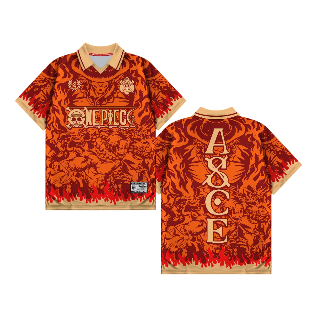 One Piece Anime Vintage V-Neck  Jersey