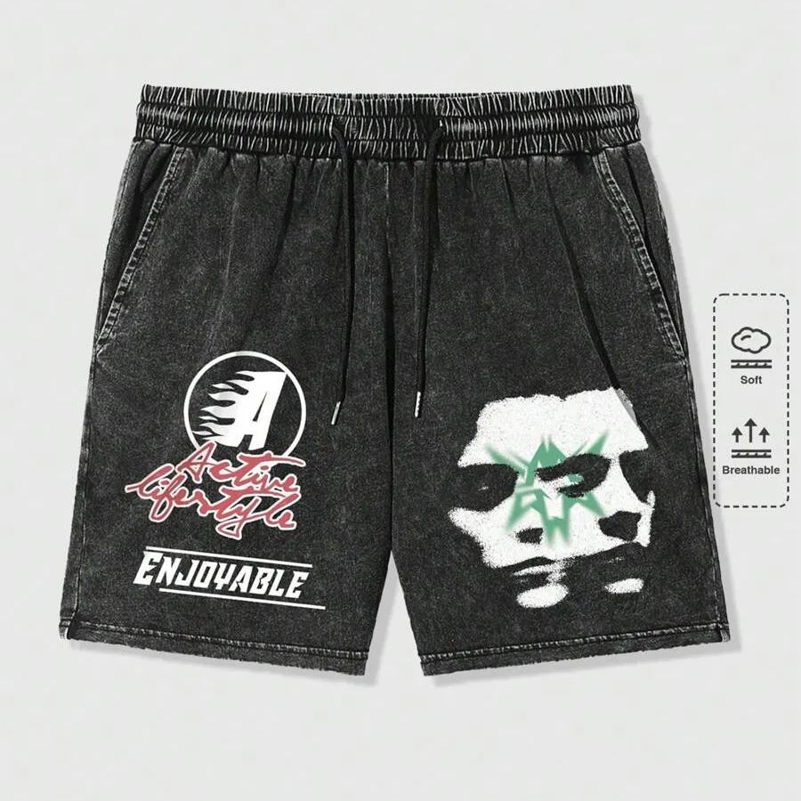 Street Life Men's Printed Tie Front Pocket Casual Shorts