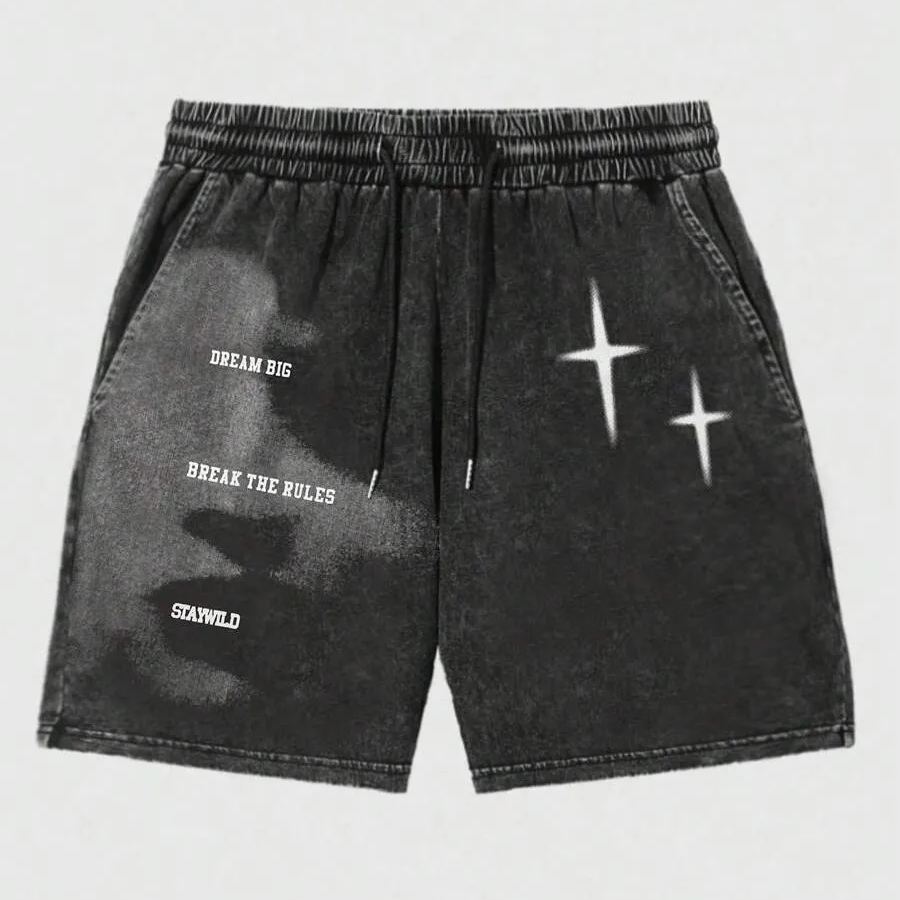 Street Life Men's Printed Tie Front Pocket Casual Shorts