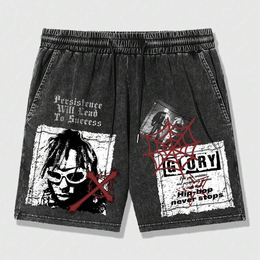 Street Life Men's Printed Tie Front Pocket Casual Shorts