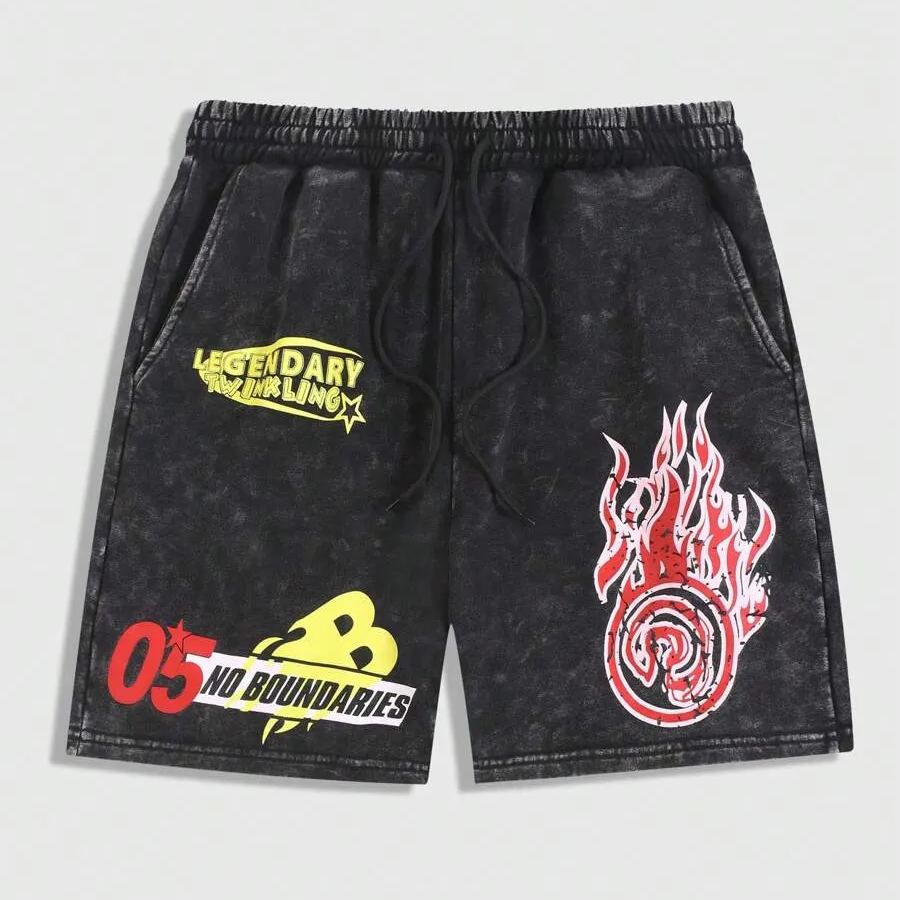Street Life Men's Printed Tie Front Pocket Casual Shorts
