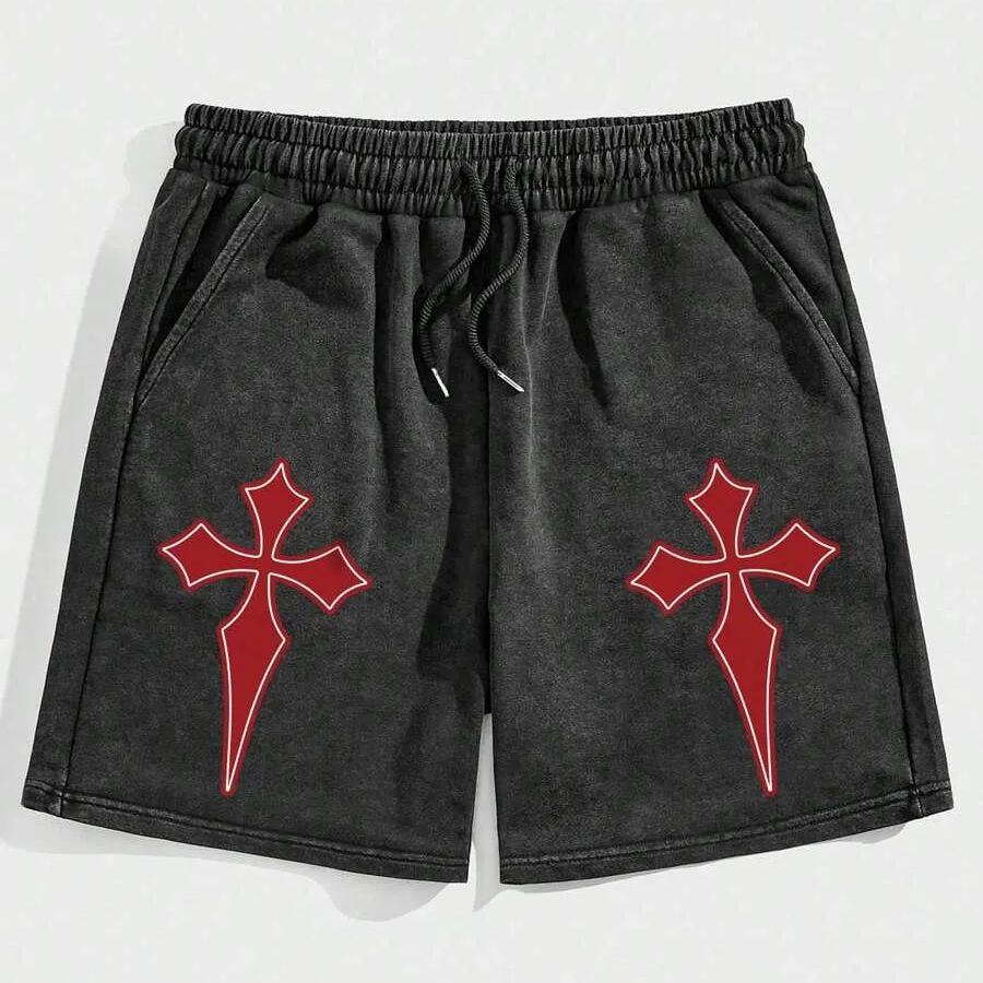 Street Life Men's Printed Tie Front Pocket Casual Shorts