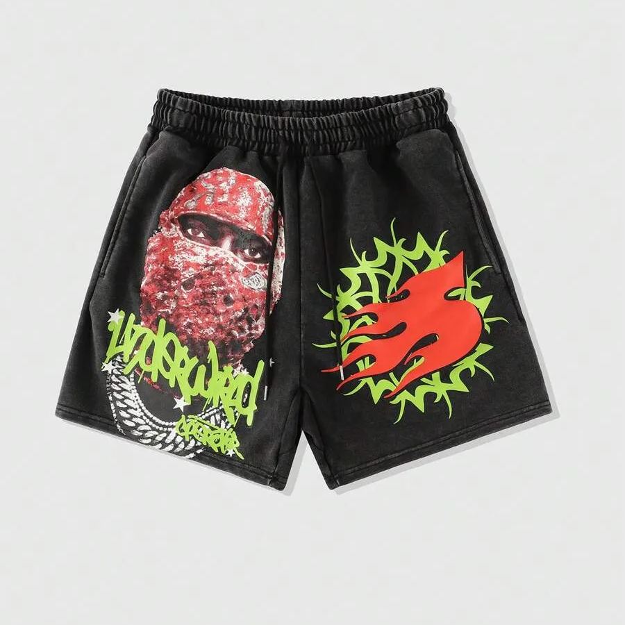Street Life Men's Printed Tie Front Pocket Casual Shorts