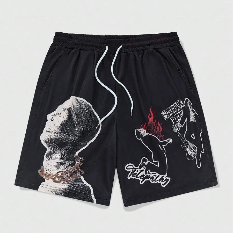 Street Life Men's Printed Tie Front Pocket Casual Shorts