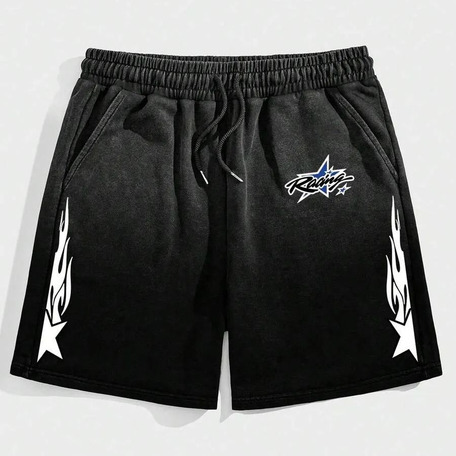 Street Life Men's Printed Tie Front Pocket Casual Shorts