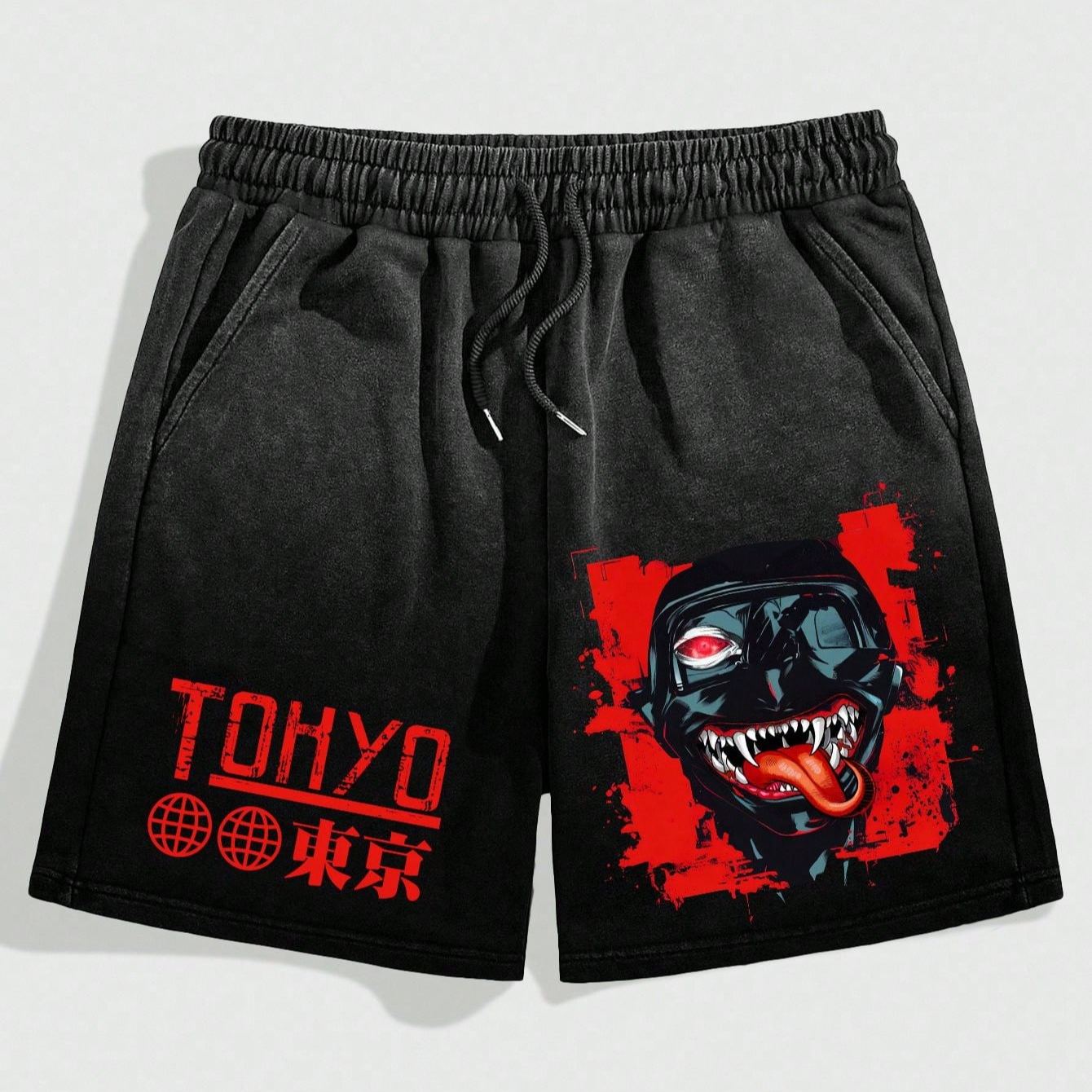 Street Life Men's Printed Tie Front Pocket Casual Shorts
