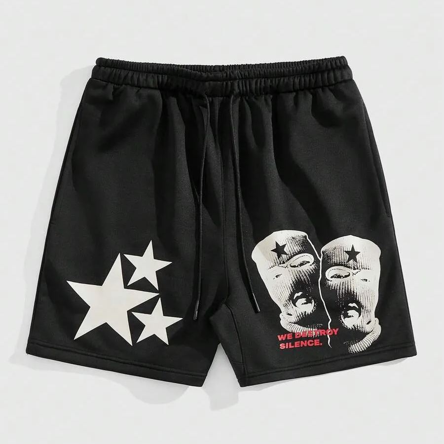 Street Life Men's Printed Tie Front Pocket Casual Shorts