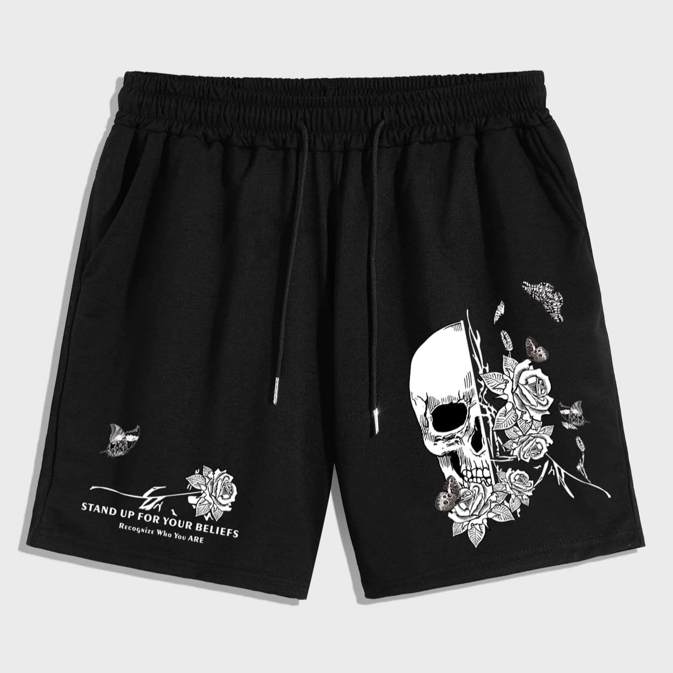 Street Life Men's Printed Tie Front Pocket Casual Shorts
