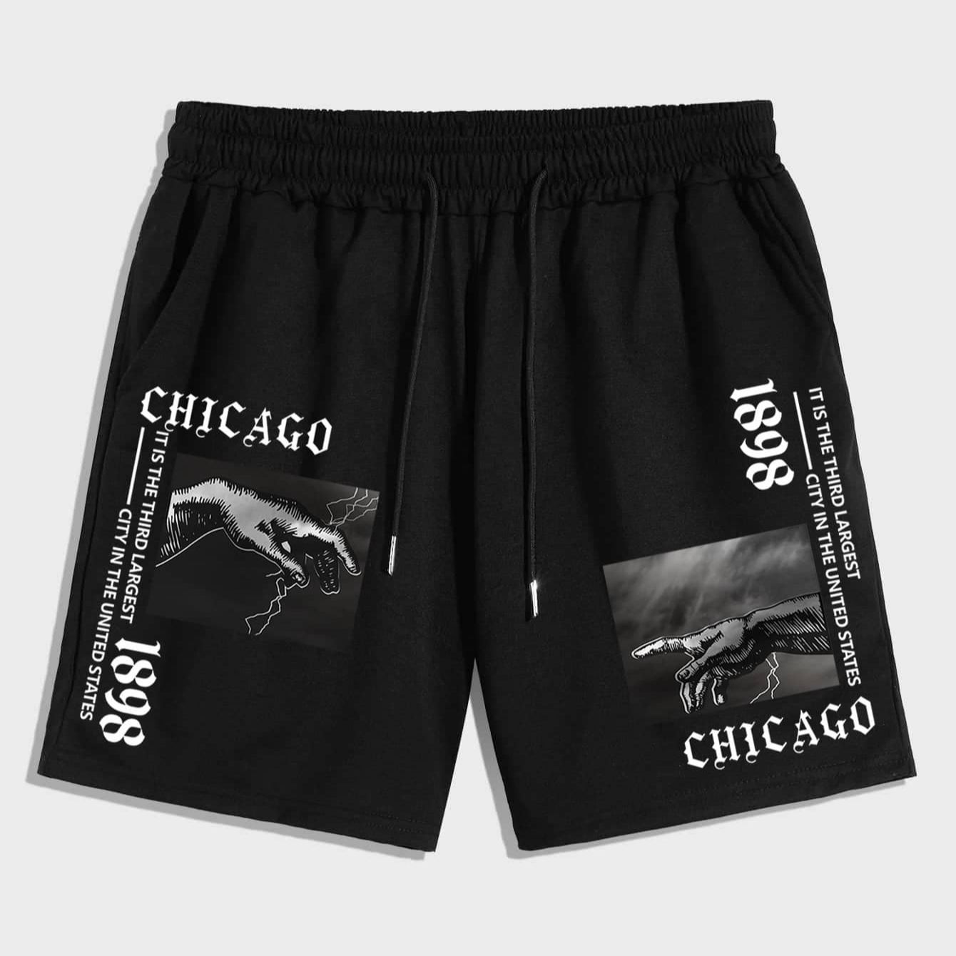 Street Life Men's Printed Tie Front Pocket Casual Shorts