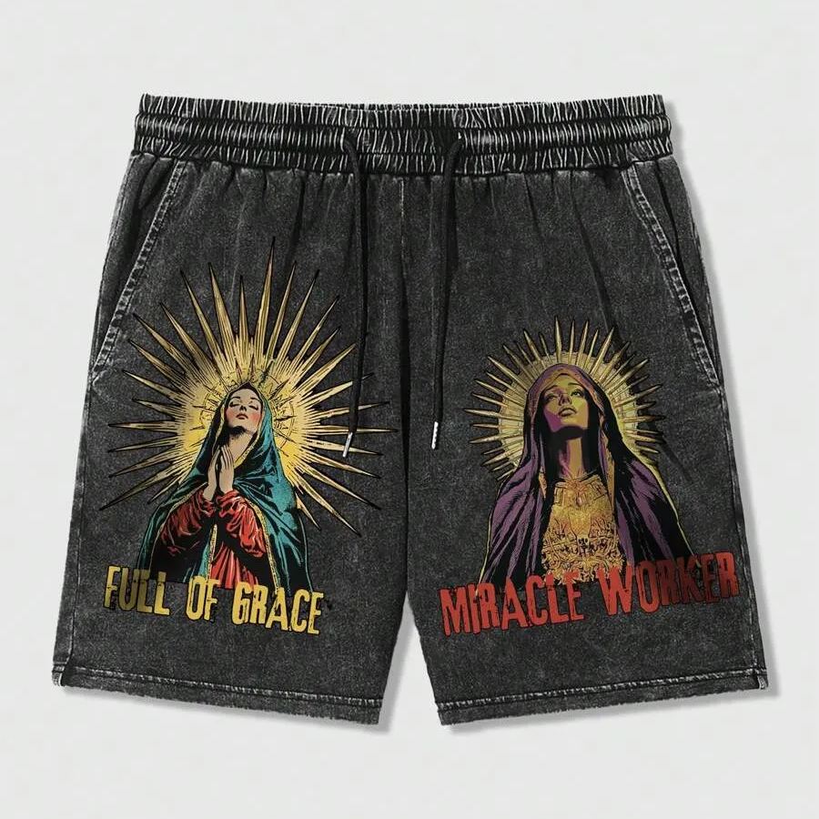 Street Life Men's Printed Tie Front Pocket Casual Shorts