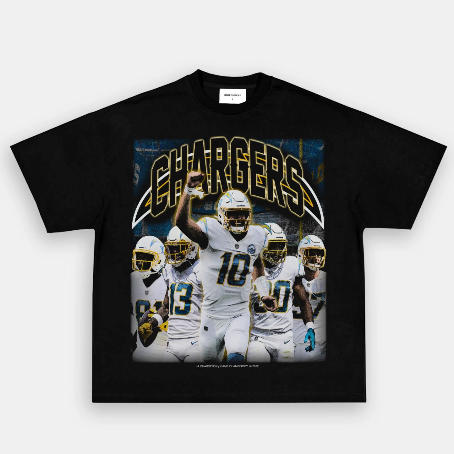 Unisex-Adult Ultra Cotton Washed T-Shirt Graphic LA CHARGERS TEE