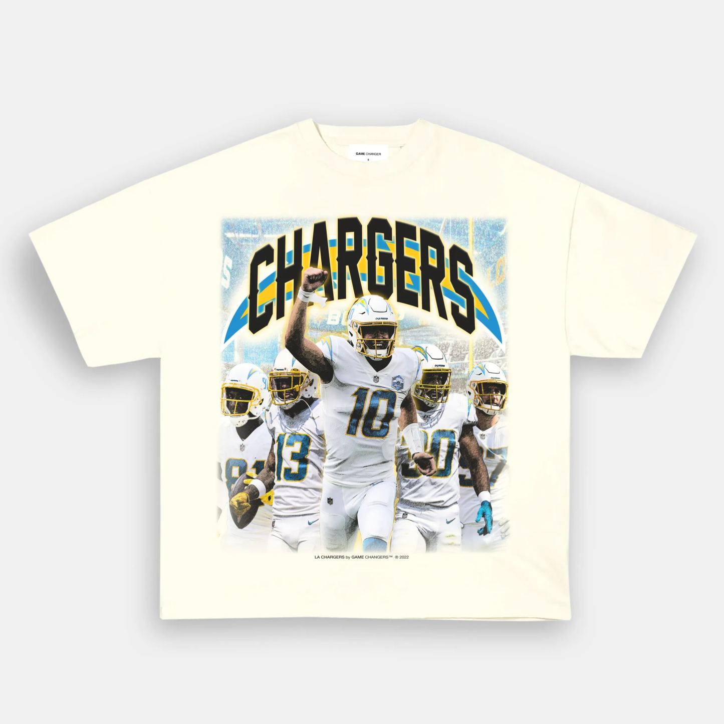 Unisex-Adult Ultra Cotton Washed T-Shirt Graphic LA CHARGERS TEE