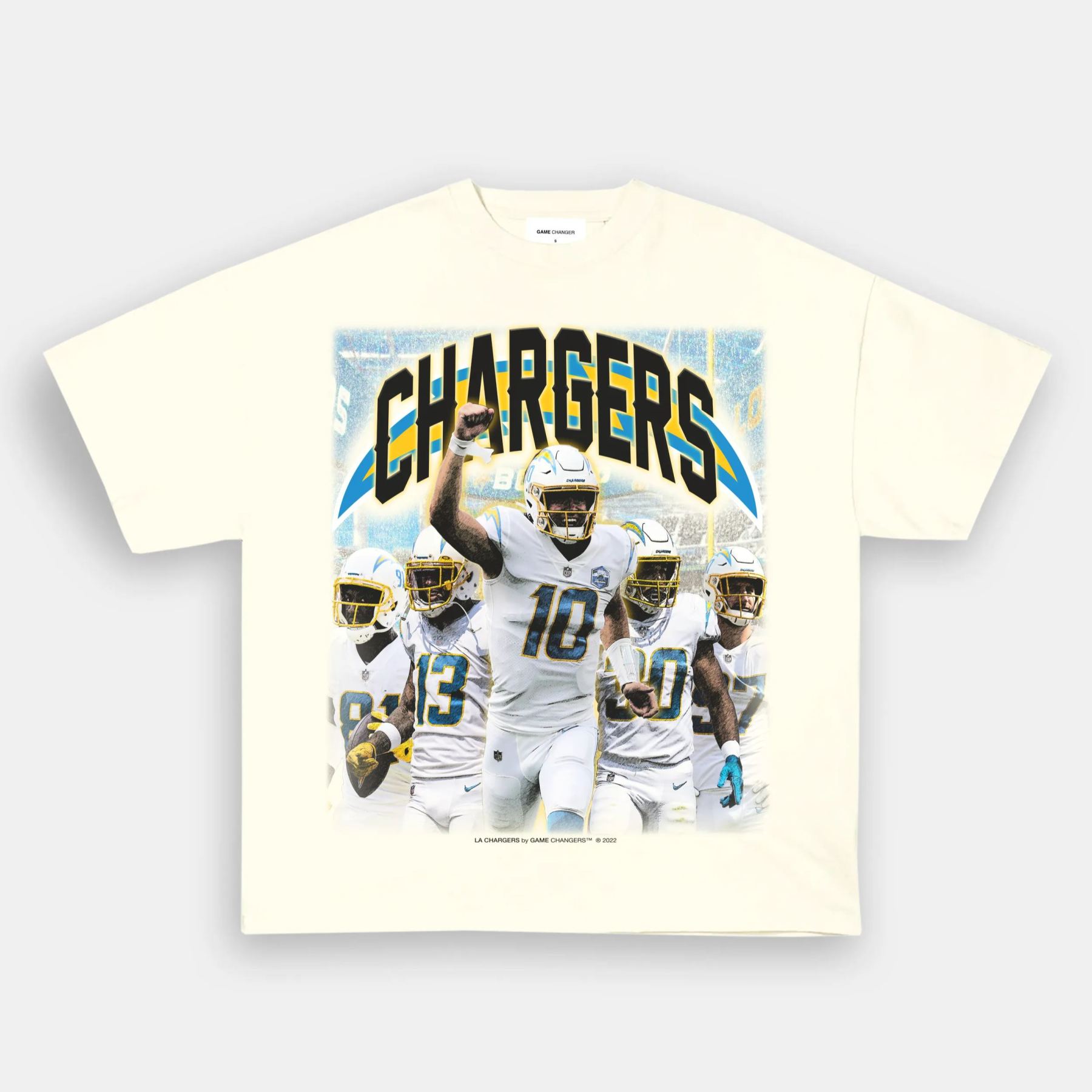 Unisex-Adult Ultra Cotton Washed T-Shirt Graphic LA CHARGERS TEE
