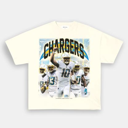 Unisex-Adult Ultra Cotton Washed T-Shirt Graphic LA CHARGERS TEE
