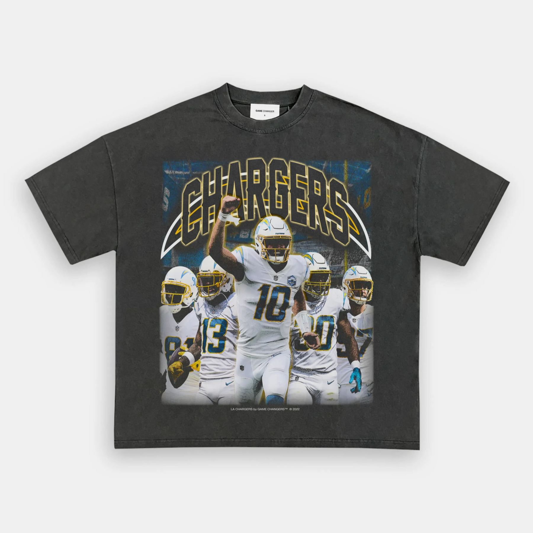 Unisex-Adult Ultra Cotton Washed T-Shirt Graphic LA CHARGERS TEE
