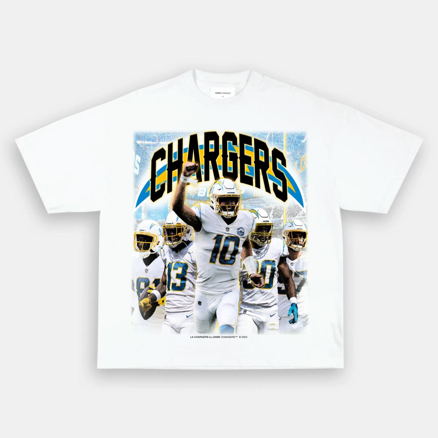 Unisex-Adult Ultra Cotton Washed T-Shirt Graphic LA CHARGERS TEE