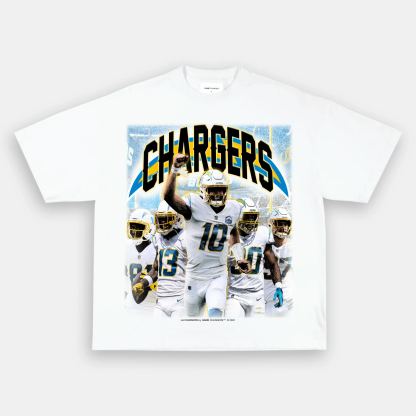 Unisex-Adult Ultra Cotton Washed T-Shirt Graphic LA CHARGERS TEE