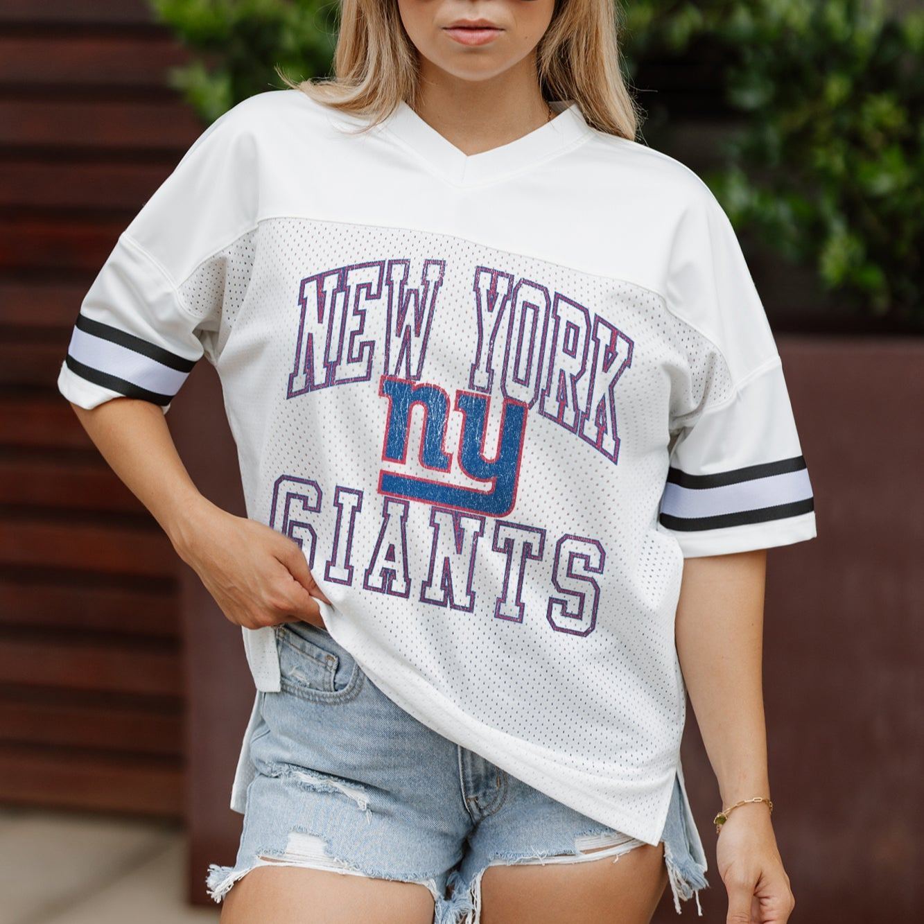 NEW YORK GIANTS A Step Ahead Oversized Mesh Tee