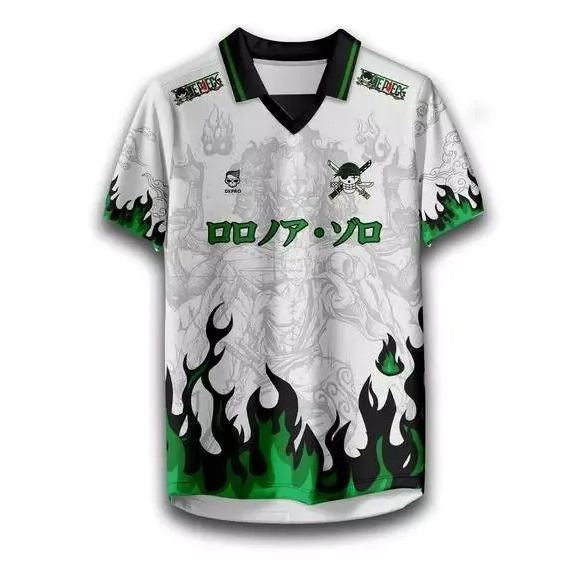 One Piece Zoro Anime Vintage V-Neck  Jersey