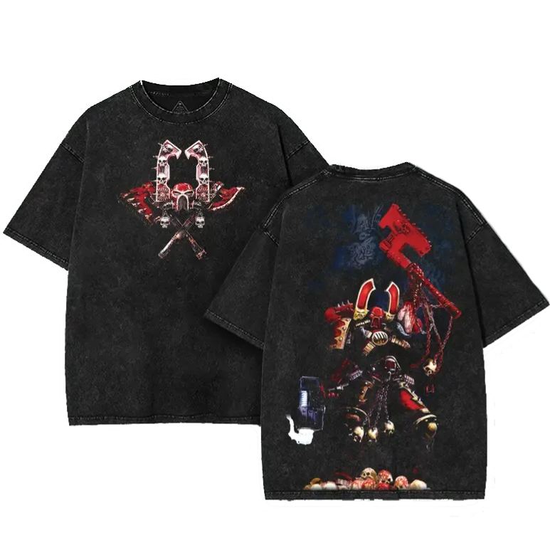 Warhammer 40K KHORNE Printed Unisex Washed T-Shirt 