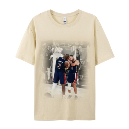 Unisex-Adult Ultra Cotton Washed T-Shirt Graphic USA BASKETBALL 2024 USA TEE