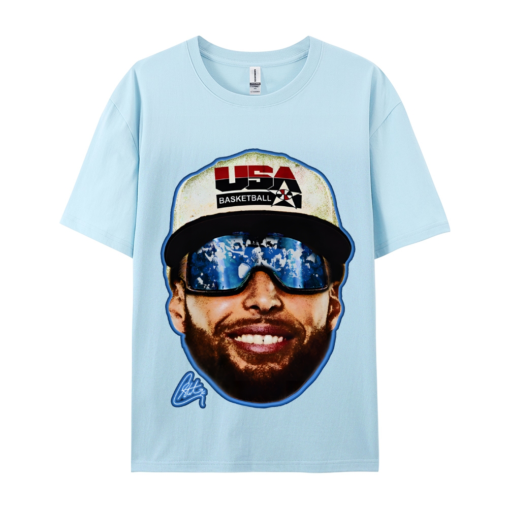 Unisex-Adult Ultra Cotton Washed T-Shirt Graphic "Chef Curry" Team USA Big Face T-Shirt