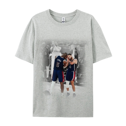 Unisex-Adult Ultra Cotton Washed T-Shirt Graphic USA BASKETBALL 2024 USA TEE