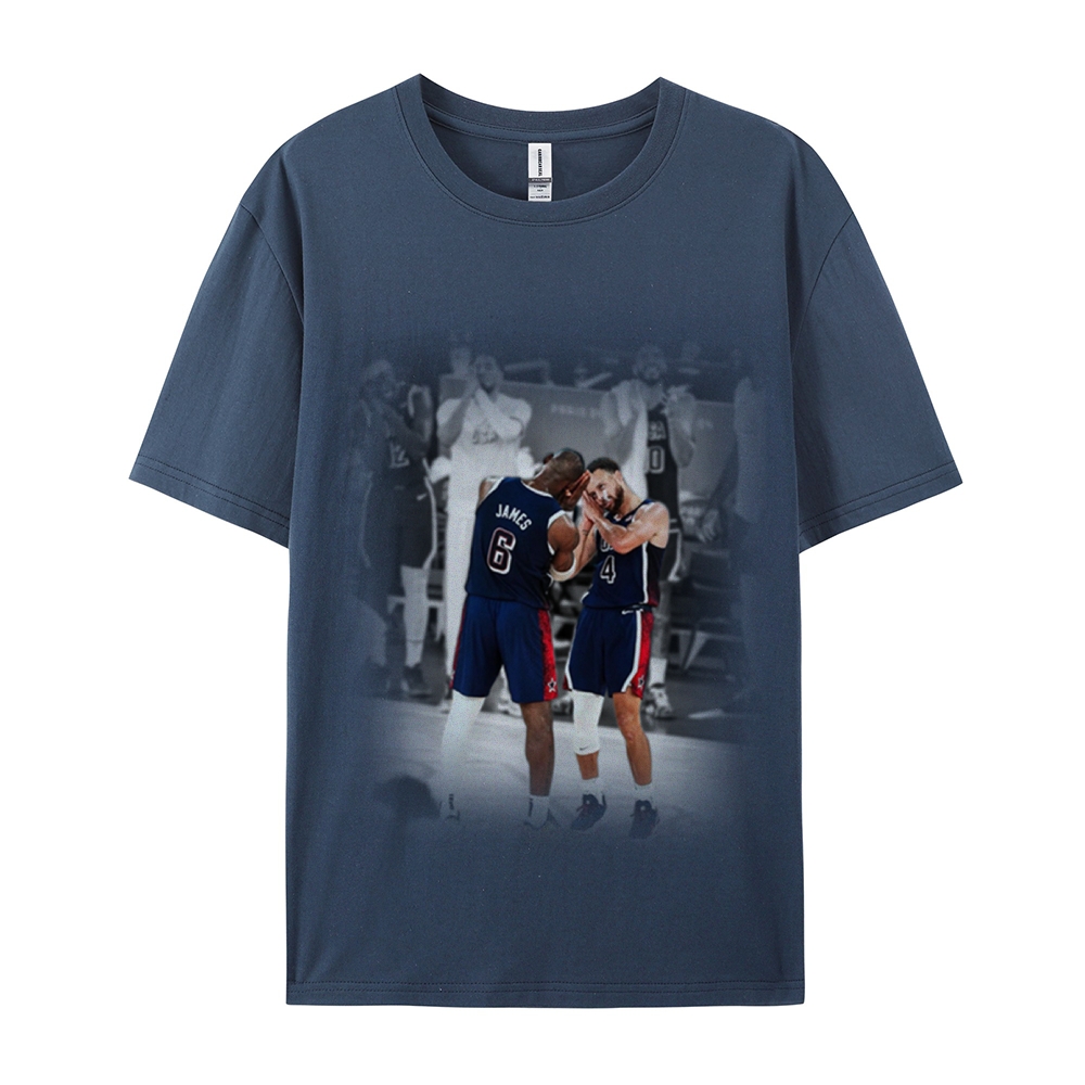 Unisex-Adult Ultra Cotton Washed T-Shirt Graphic USA BASKETBALL 2024 USA TEE