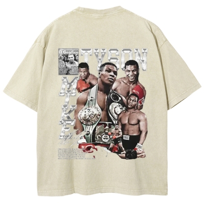 Unisex-Adult Ultra Cotton Washed T-Shirt Graphic MIKE TYSON V2 TEE