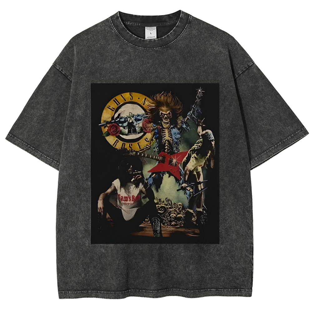 Unisex-Adult Ultra Cotton Washed T-Shirt Graphic  AMERICAN ROCK TEE