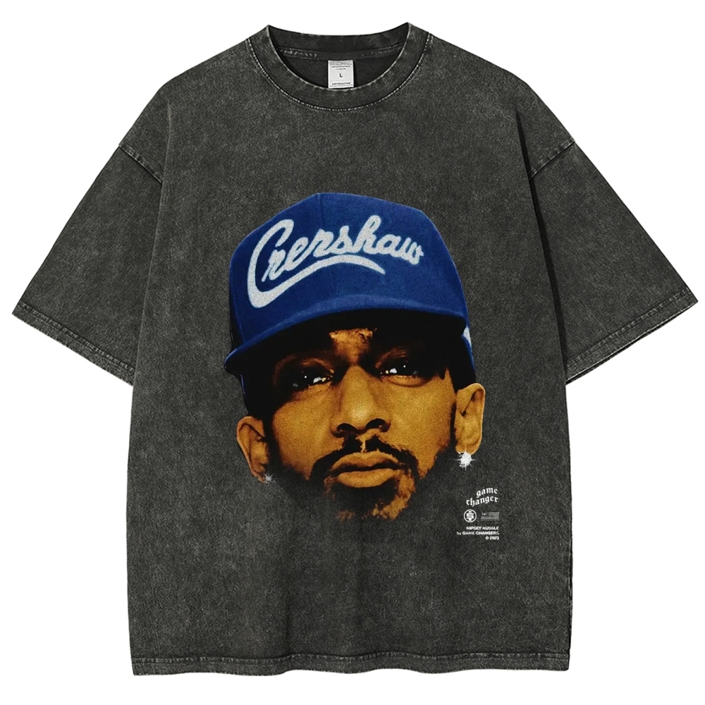 Unisex-Adult Ultra Cotton Washed T-Shirt Graphic  BIG_FACE_NIPSEY_TEE