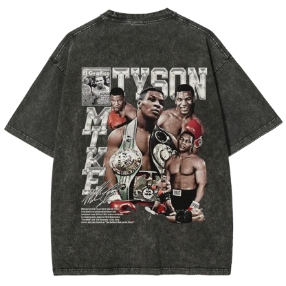 Unisex-Adult Ultra Cotton Washed T-Shirt Graphic MIKE TYSON V2 TEE