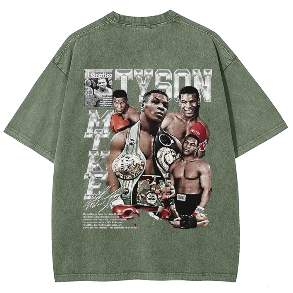 Unisex-Adult Ultra Cotton Washed T-Shirt Graphic MIKE TYSON V2 TEE