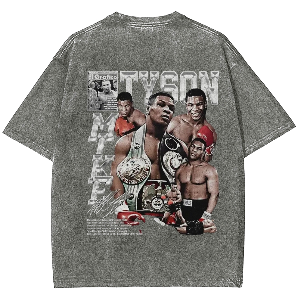 Unisex-Adult Ultra Cotton Washed T-Shirt Graphic MIKE TYSON V2 TEE