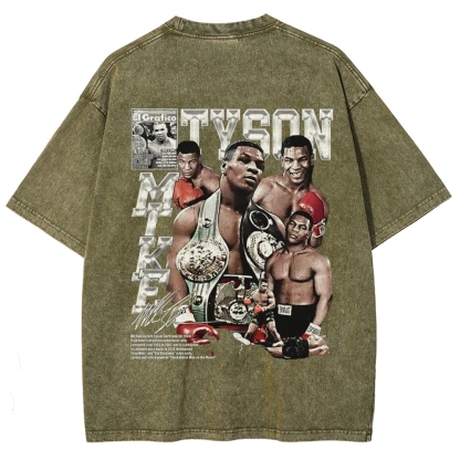 Unisex-Adult Ultra Cotton Washed T-Shirt Graphic MIKE TYSON V2 TEE