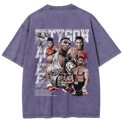 Unisex-Adult Ultra Cotton Washed T-Shirt Graphic MIKE TYSON V2 TEE