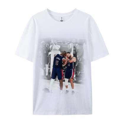 Unisex-Adult Ultra Cotton Washed T-Shirt Graphic USA BASKETBALL 2024 USA TEE