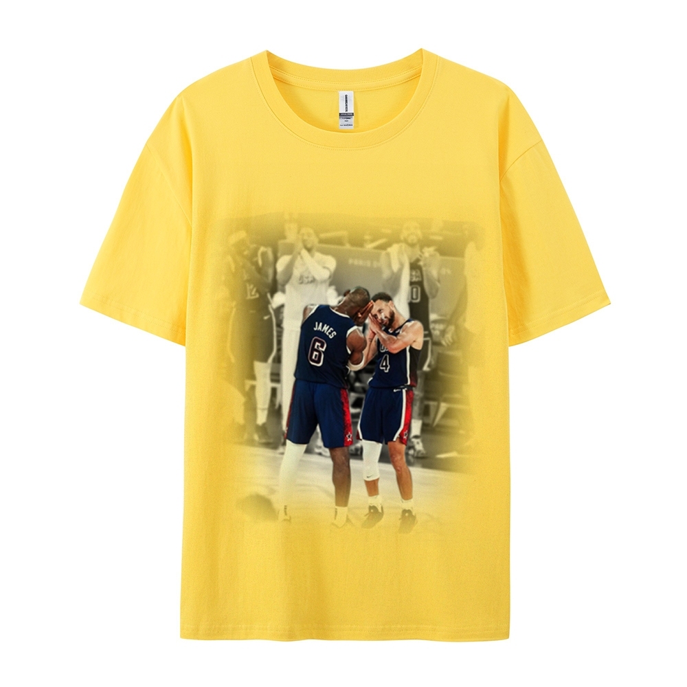 Unisex-Adult Ultra Cotton Washed T-Shirt Graphic USA BASKETBALL 2024 USA TEE