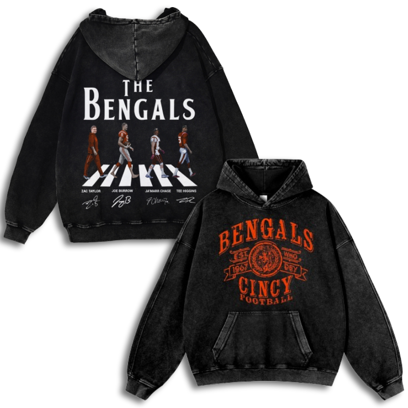 Casual Washed Hoodie|BENGALS