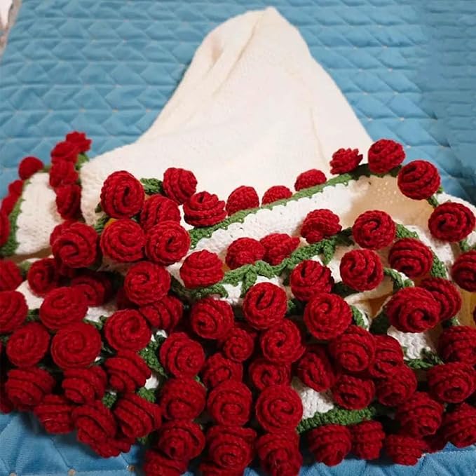 🔥ON SALE🔥Rose Bouquet Blanket Crochet Tool Kit 🎁Mother's Day Gift